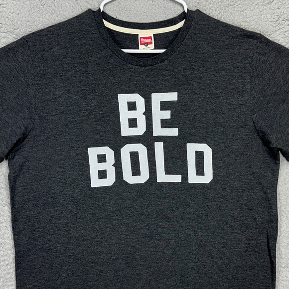 Homage Mens Tee T-Shirt XL Gray Graphic Print Be Bold Short Sleeve Crew Neck
